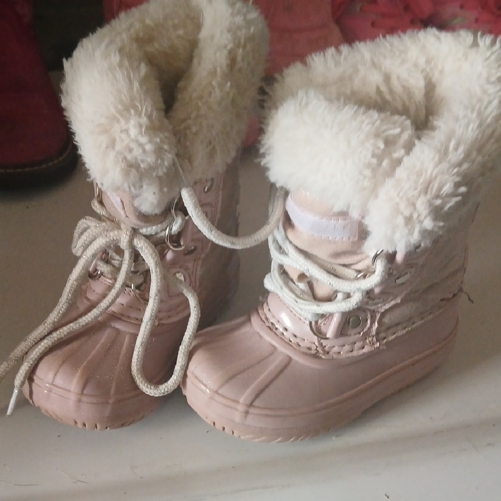 London Fog Pink Kids Snow Boots